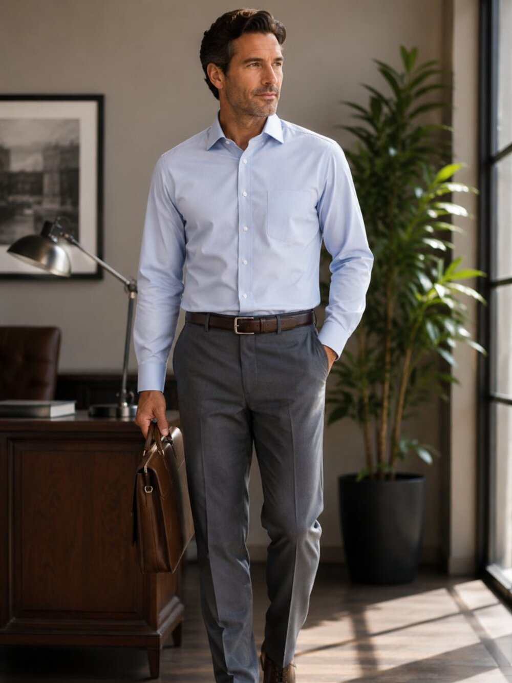 Roundtree & Yorke TravelSmart Gray Dress Pants – Size 40x32